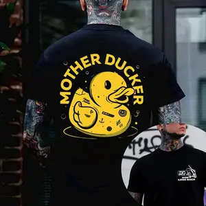 MOTHER DUCKER Yellow Duck Print Men's T-shirt, Sweatshirt, Hoodie,  Oversized S-5Xl, Unisex Shirt, Today shirt, Love shirt, Retro Unisex, Life shirt, Merch gift, Short Sleeve Graphic, Naughty Clothes Men Cotton Fabric Menswear Classic