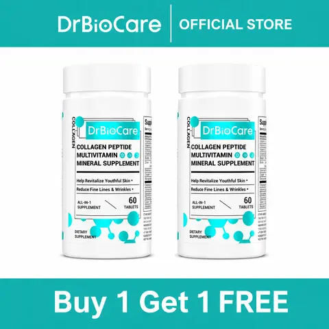 [BXGX FREE] DrBioCare Peptides Collagen Supplement Tablets - with D3, C, E, B Vitamins, Minerals & Probiotics, Peptides Collagen Supplements