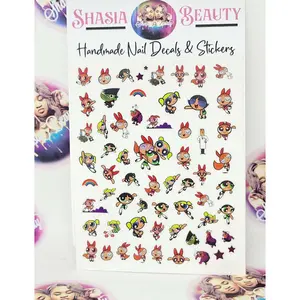 Powerpuff Girl Fam Cartoon Nail Stickers