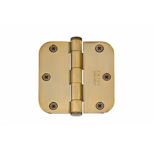 Emtek  3.5 x 3.5 in. - 0.625 in. Radius Steel Residential Duty Hinges, French Antique Brass - Set of 2