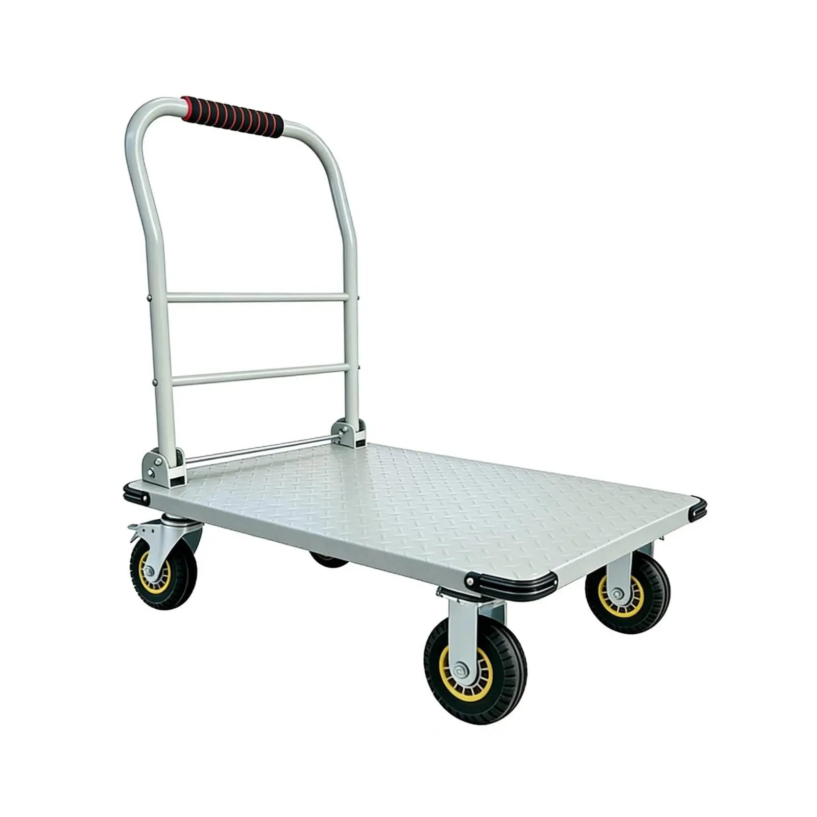 GARVEE Heavy Duty Platform Truck Cart, 1800LBS Capacity Steel Flatbed Dolly, 36"x24" Large Utility Cart with 6" Swivel Wheels with Brakes, Foldable Hand Truck for Warehouse, Garage, Shipping & Moving