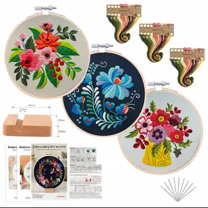 Embroidery Kit for beginners friendly, Including Embroidery Cloth, Embroidery Hoop, Thread and Needle, DIY Cross Stitch Embroidery Set for Beginner, Home Decor [Package List As picture shown