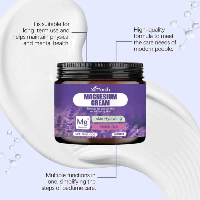 Sleep Magnesium Cream, Relaxing Muscle Care Before Bedtime, Moisturizing & Nourishing Nighttime Body Balm, Comfortable Daily Use