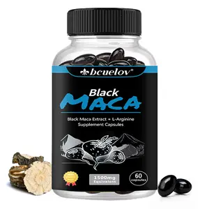 Bcuelov Black Maca Health Supplement, Supports Energy, Stamina, Vitality, Supports Men's Health, 60 Capsules