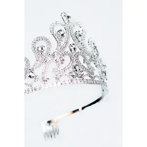 Teardrops & Two Row Pave Swirls Pointed Tiara