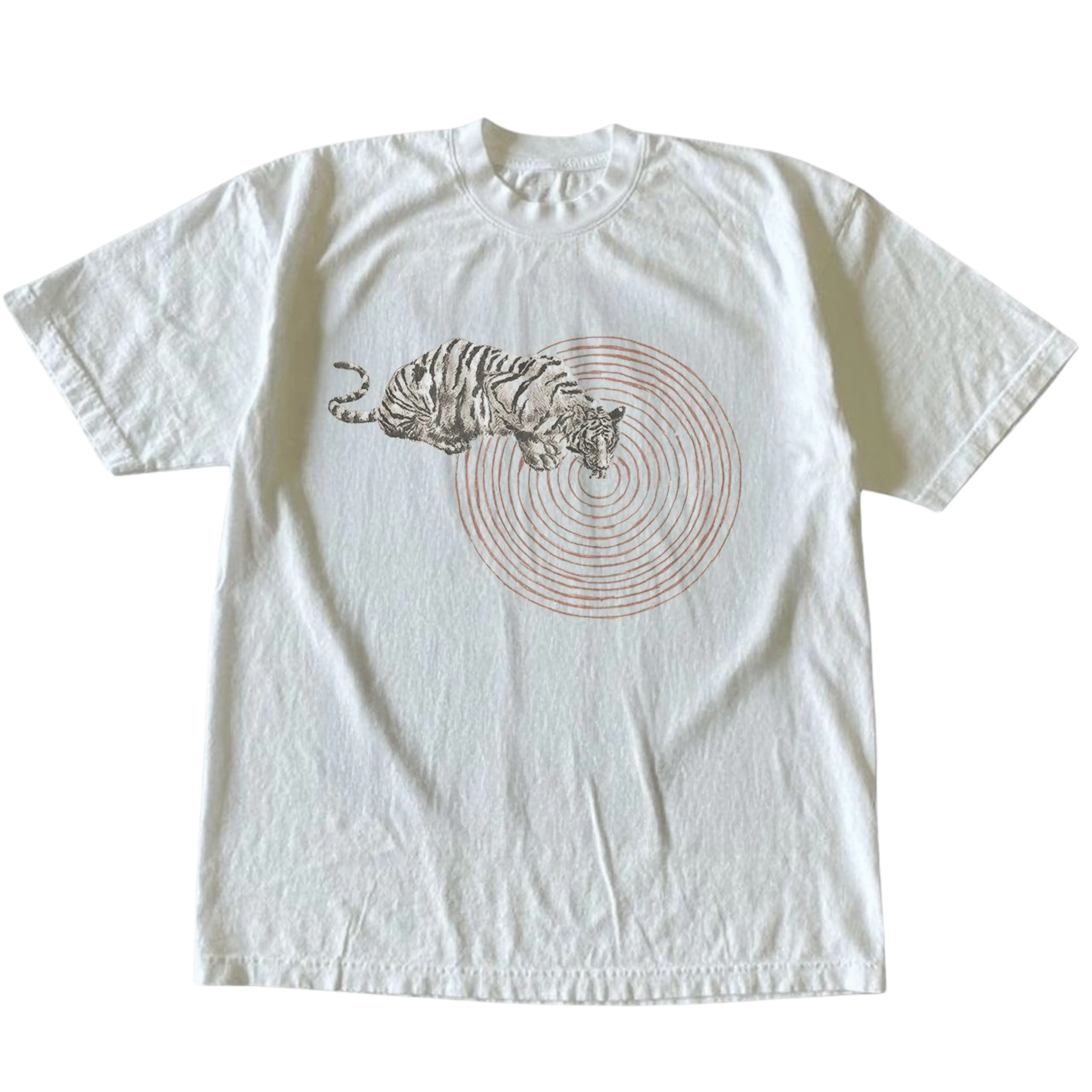 Gildan Men's and Women's T-shirt, Vintage Style Tiger Graphic Tee, Gift for Him, Japanese Art Shirt, Asian Aesthetic Top, Zen Meditation Clothes, Loose Fit Tee, Relaxed Fit Apparel, Retro Animal Print, Wild Big Cat Graphic, Urban Streetwear Fashion