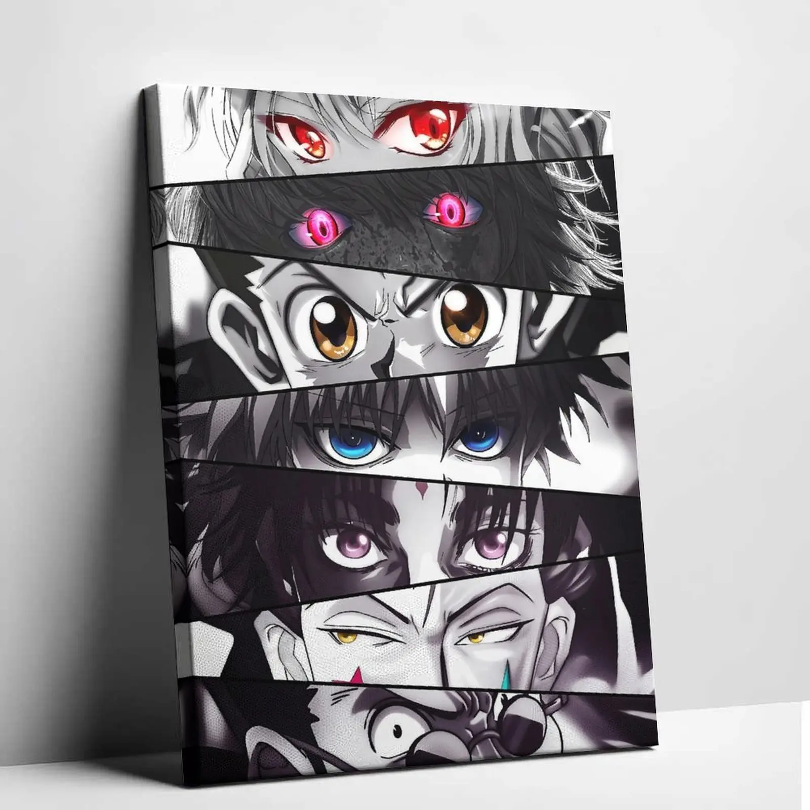 Hunter x Hunter Graphic Print Canvas Poster - Killua & Gon Eyes Otaku Style Manga Wall Art, Aesthetic Anime Character Portrait for Living Room Decoration, Room Decor Supplies