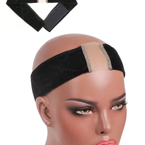 Women's Wig Grip Band, Adjustable Soft Headband with Transparent Lace, Non Slip Velvet Wig Grip Band, Keeps Your Wigs and Head Scarves Secure, Hair Accessory, Headbands for Wigs