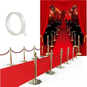 Red Carpet Party Decorations 6 x 5ft Movie Theme Paparazzi Photography Backdrop 15 x 2.6ft Red Runway with Carpet Tape for Party Decoration Supplies