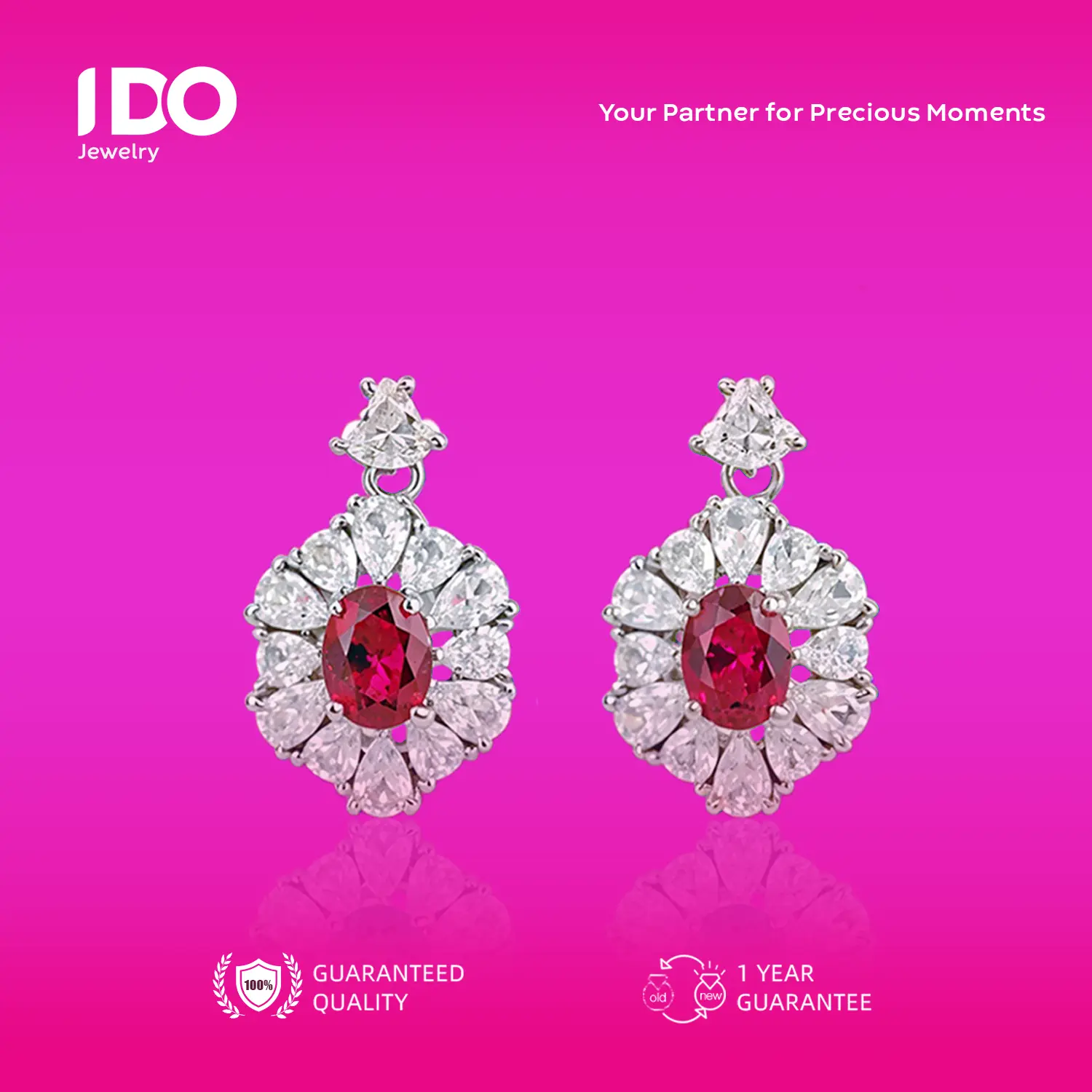 [Crazy Sale] FS-E17 Earring Women Accessories Elegant Beautiful Luxury Aesthetic Jewelry I DO Adjustable Beautiful and Luxurious Wedding Couple Official E17