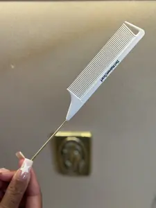 Milky White/Gold Rat Tail Comb