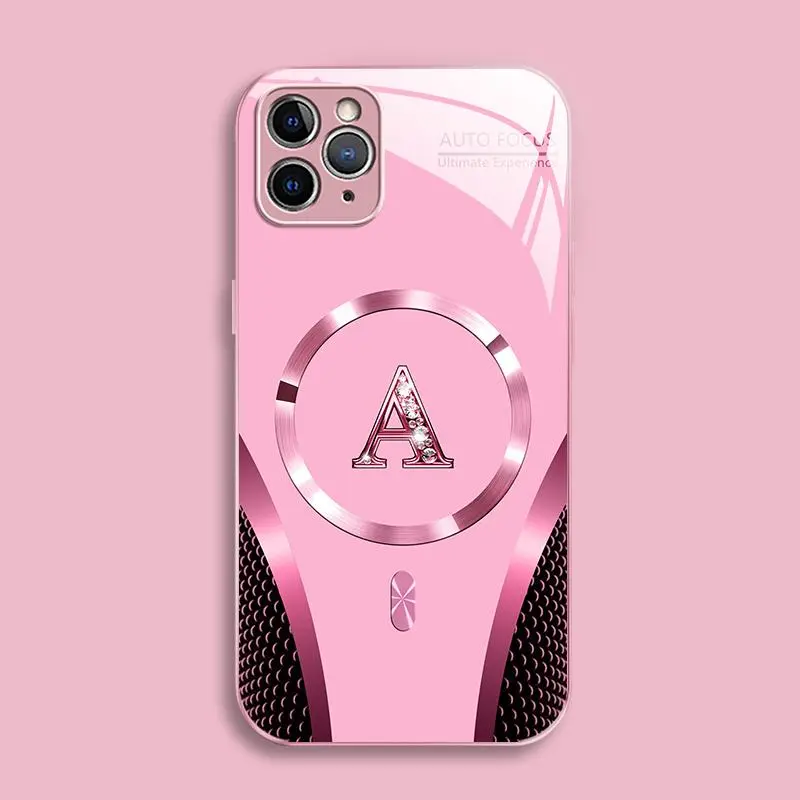 Suitable for [iPhone 11 Pro] high-end MagSafe phone case，Luxury Magnetic Case Shockproof Protective Cover Choose from all 26 letters with Magsafe Support 952