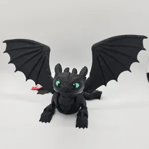Flexi Toothless Dragons, 3D printed, desk toy, Articulated Flex