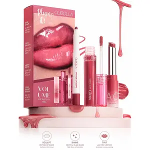 OLIBOLLA Volume Lip Sculpt Trio 3 Color Lip Kit Waterproof Lipstick Set LipLiner & Lipstick Combo Velvet Matte Hydrating Collagen Long Lasting Smudge Proof High Pigment NudeBrown MakeupKit