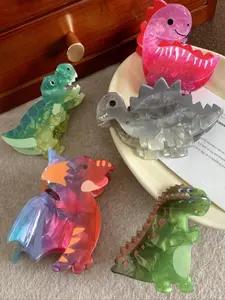 5pcs Gradient Dinosaur Hair Clip, Cute Cartoon Little Dinosaur Claw Clip for Women, Perfect for Back Hair, Ponytails & Daily, Hair Claws, Super Cute Clips