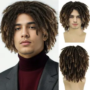Trendy Ombre Dreadlock Wig for Men, Natural Gradient, Easy Install, Realistic Texture, Perfect for Everyday & Streetwear,menswig ,dreadlockwig ,ombrewig ,streetwearhair