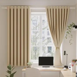 2PCS French Luxury Light Color Blackout Curtains, High-end Atmosphere Living Room Bedroom Balcony Floor Window Drapes, Elegant Home Decor