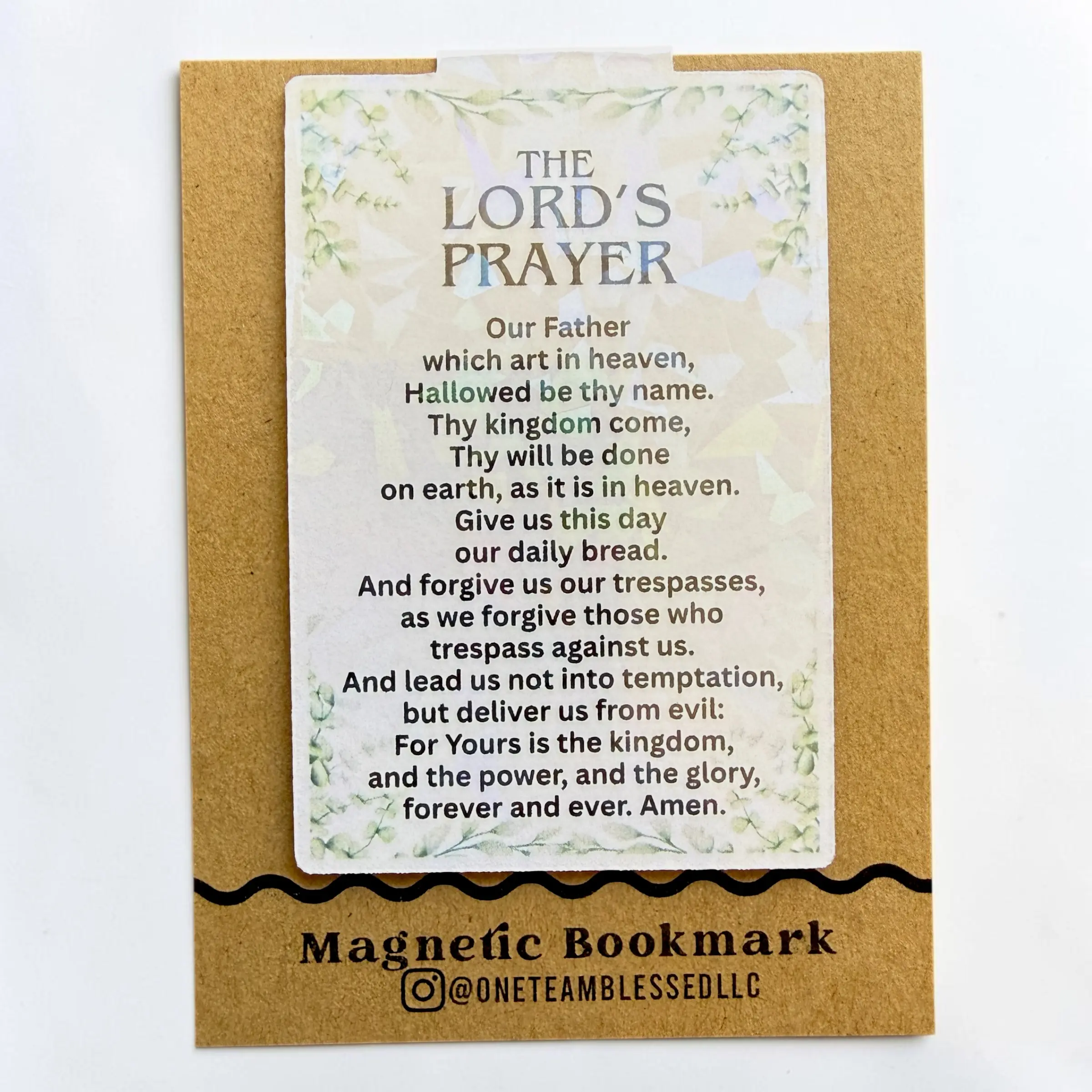 The LORD's Prayer Magnetic Bookmark | Christian Scripture Bookmark with Holographic Finish
