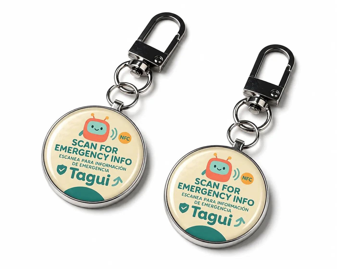 Tagui NFC Emergency ID Keychain - Fashion Accessory Keychain for Tapping to View Medical Information, Emergency Contacts