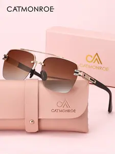 Catmonroe Unisex Metal Polarized High Quality Eyewear Sunglasses Uv400 Protection, Fashionable Square Frame for Driving Fishing, Daily Wear Accessories