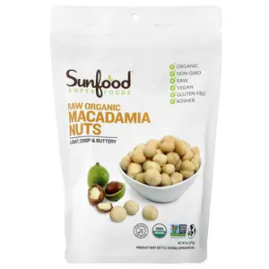 Sunfood Raw Organic Macadamia Nuts, 8 oz (227 g)