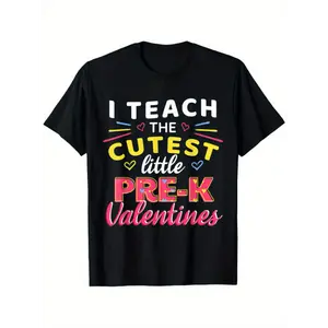 Valentine'S Day Pre-K Teacher Love Sweet Heart Teach T-Shirt 180g Weight 100% Pure Cotton Sweet Heart In T Shirt