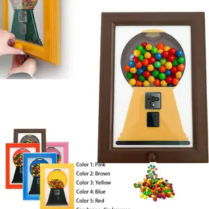 Convenient Candy Frame, Wall-Mounted Candy Dispenser Photo Frame, for Candies Nuts Dog Cat Snacks, Halloween Christmas Gift Rectangle Frame