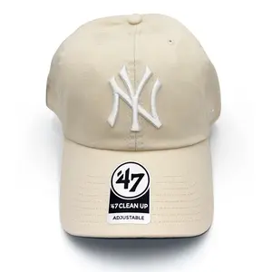 47 Brand New York Yankees Natural Ballpark Clean Up Cap Classic Adjustable Style with Embroidered NY Logo Soft Cotton Construction