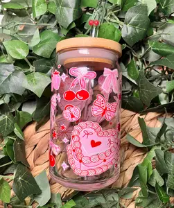 Cherry Cake 16oz Glass Cup