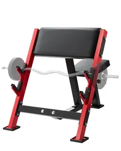 Preacher Curl Bench For Home Gym - Adjustable Angles And Height, Biceps Curl Station, Barbell And Weight Plate Compatible, Sturdy Steel Frame With Padded Arm Pad, Non-Slip Feet, Ideal For Arm Strength Training