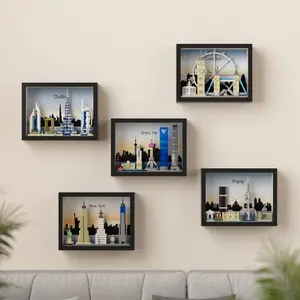 Dubai Cityscape 3D Puzzle Frame, Building Block Puzzle, Luxury Building Model Kit, Home Decor Art Piece, Creative Gift for Christmas New Year Birthday