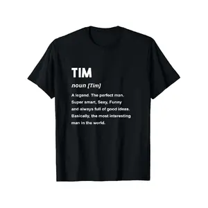 Tim Name Shirt| Tim T-Shirt, Fashionable Cotton Top Short Sleeve, Street Style Short T-shirt, Comfortable Suitable for Men'S T-shirt, Crew Collar T-shirt, Super Soft, Breathable, Moisture Absorbent, Men'S Gift Round Neck Casual Streetwear Crewneck