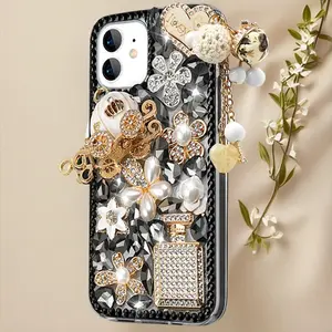 Pumpkin Carriage 3D Stand Phone Case with Chain – Luxury Shockproof Protective Cover for 17, 16, 16 Plus, 15, 14, 13, 12, 11 Pro Max and S25 Ultra Models junk