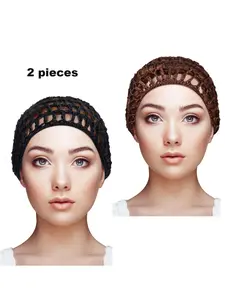 Women's Mesh Crochet Hair Net, Rayon Knit Snood Hat, Thick Short Design, Perfect for Sleeping & Daily Use, Stylish Hair Accessory