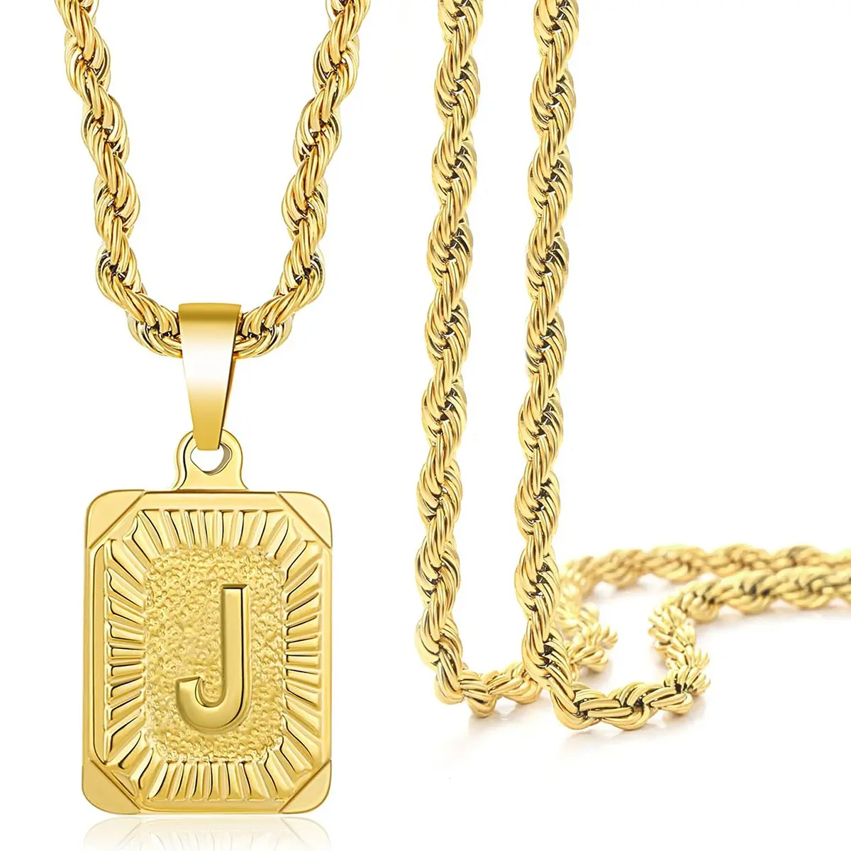 Initial Necklaces for Women Men, Capital A-Z Letter Necklaces, Her Initial Necklaces