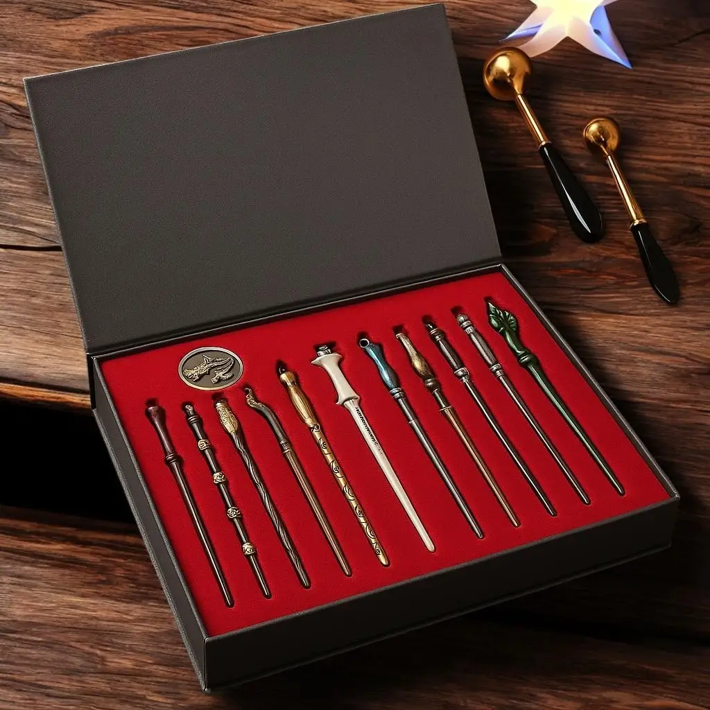 Premium 11-Piece Wizard Wand Set – Metal Build, Gift Box Included! Ideal for Collectors & Fans!
