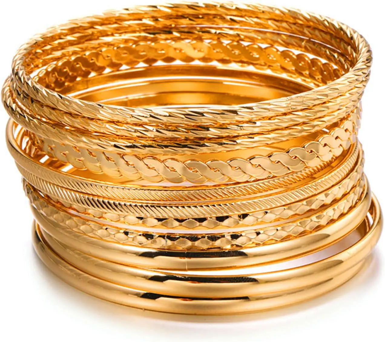 9-12Pcs Bohemian Indian Chunky Stackable Textured Bangle Bracelet Set Multilayer Boho  Rhinestone Bead Bracelet for Women    Wedding  Birthday
