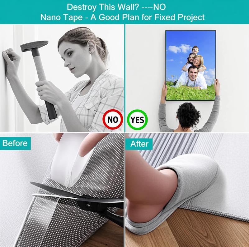 [Buy 1 get 1]  Heavy Duty(9.85FT), Nano Double Sided Adhesive Tape, Clear Mounting Tape Picture Hanging Adhesive Strips.Double Sided Tape Heavy Duty(9.85FT), Nano Double Sided Adhesive Tape, Clear Mounting Tape Picture Hanging Adhesive Strips.