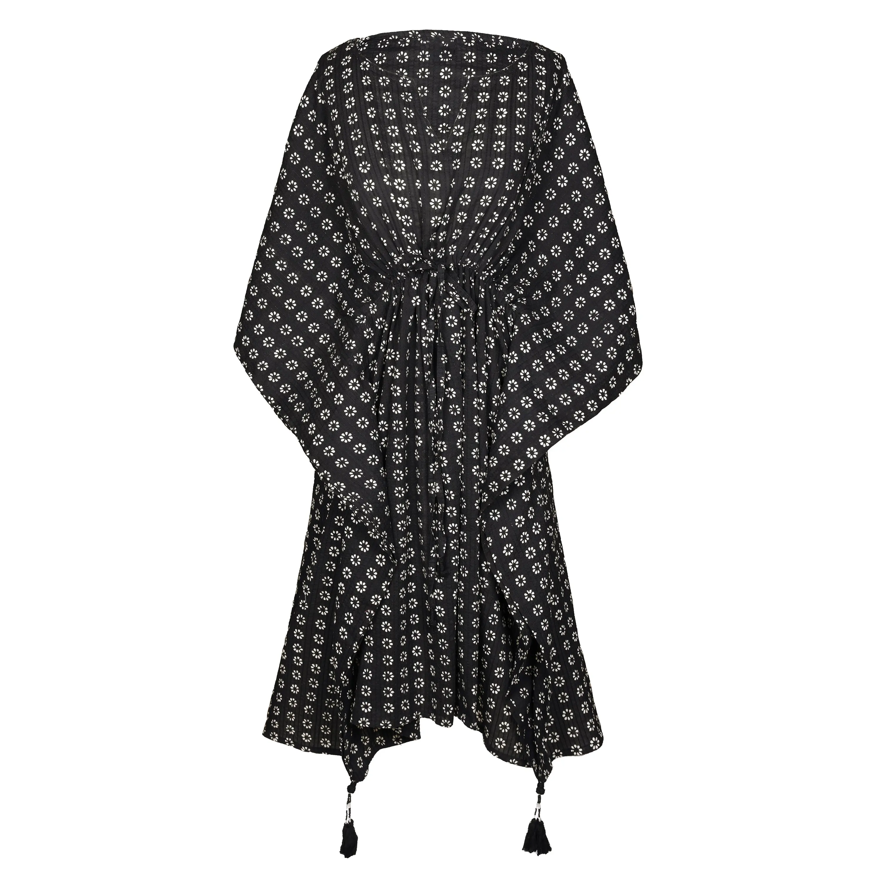 Black Manisha Midi Kaftan Dress