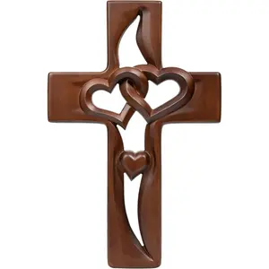 Marriage  for Wall Love Wall Decor,  Wooden Intertwined Heart Wall  for Wedding Valentine Christmas  - 10 Inch