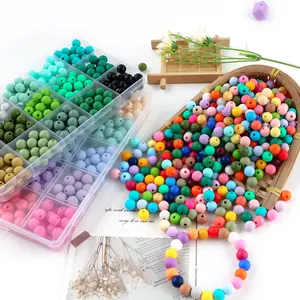 9mm Silicone Round Solid Color Beads, 300pcs/box Diy Mix Beads Available in multiple colors, ideal for DIY creative beaded pens, necklaces, bracelets, phone charms, and other handmade accessories.