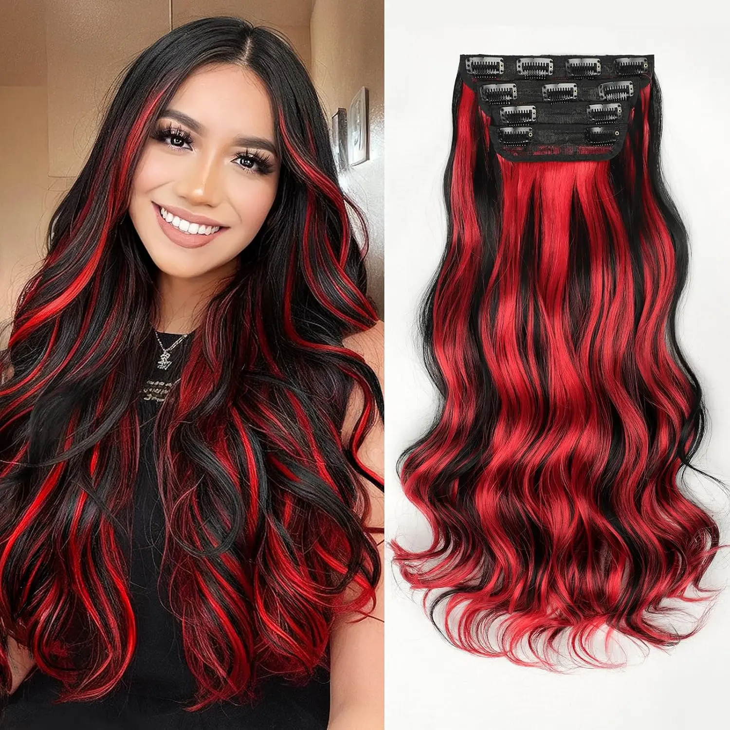 Black Mix Red Highlights