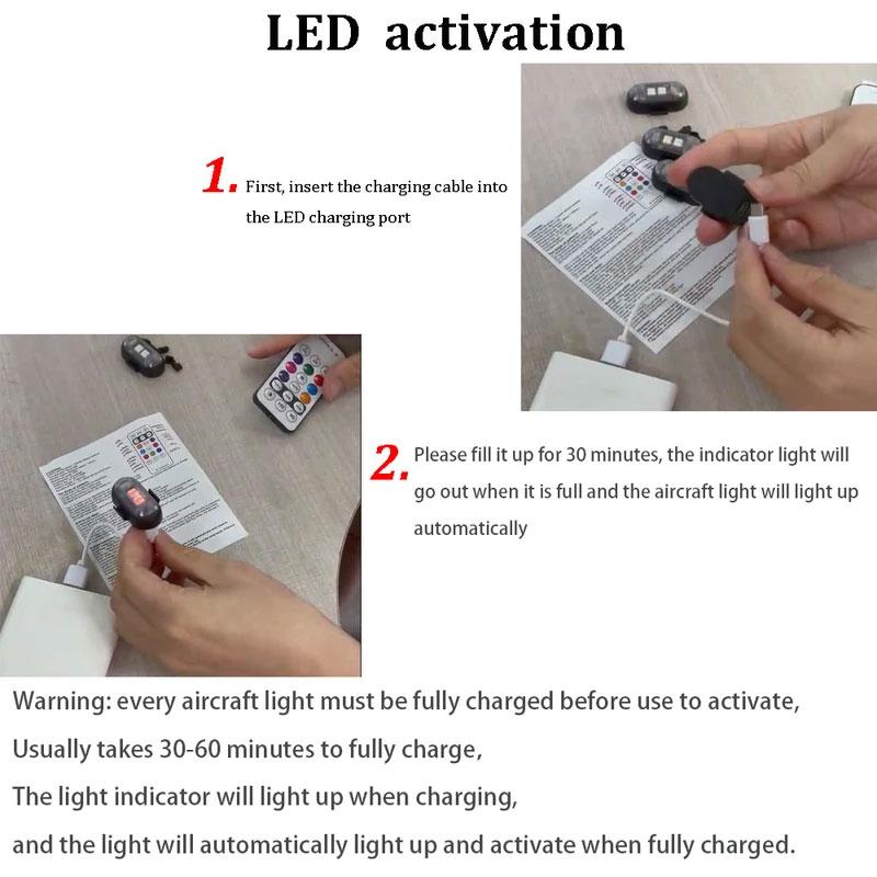 【FathersDayGift】Car RGB LED Strobe Motorcycle Lights LED Flash Position Wireless Light Aircraft Airplane Helicopter Warning Lights