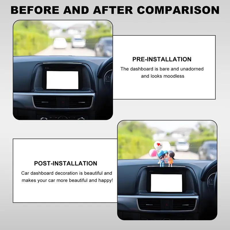 Cute Couple Car Ornament - Viral Accessories For Car Perfect for TikTok Shop Advent & Birthday Valentine's Day Gift of Sweet Commitment Natural Materials Safe Durable Easy Fixing