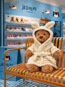 Jellycat Bartholomew Bear 40cm with Official Gift Bag Luxury Bunny Robe Teddy Soft Plush Keepsake Perfect Birthday Surprise for Kids