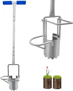 Bulb Planter Long Handle for Digging, 5-in-1 Lawn and Garden Tool, Weeding, Soil Sampler, Transplanting, Sod Plugger Height Adjustable Bulb Transplanting