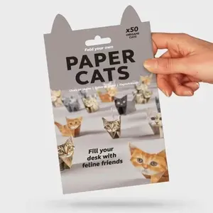 Origami Paper Cats & Dogs Kit - 50 Sheets DIY Handmade Craft Set for Pet Lovers, Cute Desk Decor & Gift for Kids and Adults