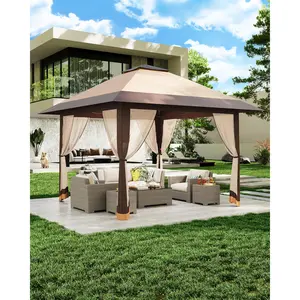 13x13 FT Pop-Up Gazebo Outdoor Canopy Tent with Mosquito Netting & Height Adjustable Includes Carrying Bag & Sand Bags for Backyard Patio Garden Durable Pre-Assembled Frame Multi-Purpose Canopy