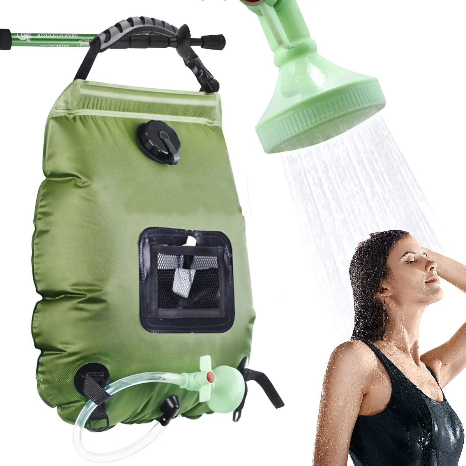 【Summer Survivals】JOYTUTUS Solar Shower Bag 5 Gal/20L Solar Heating Camping Shower Bag | Removable Hose | On-Off Switchable Shower Head | Ducha Portatil | Traveling Shower | Summerwins Portable Shower for Beach Swimming, Hiking