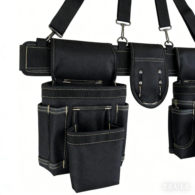 Tool Belt with Suspenders Heavy Duty Comb Apron Construction Suspension Rig Tool Bag for Builders Electrician and Framers Portable Utility Storage Bag Adjustable Multi Purpose Repair Tool Pouch Bag